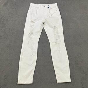 Eunina Jeans White Bella High Rise Skinny Ankle Distressed Women's Size 9 / 28"